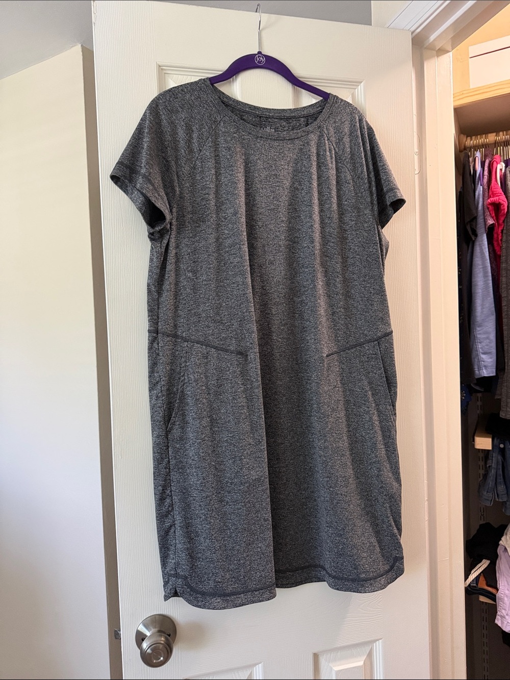 J Jill Fit Out & About Shirttail Dress - Heather blue